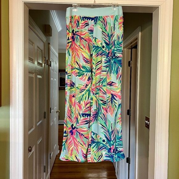 EUC Lilly Pulitzer Seaside Wide Leg Beach Pant in Island Time Print Size MEDIUM - Picture 2 of 2